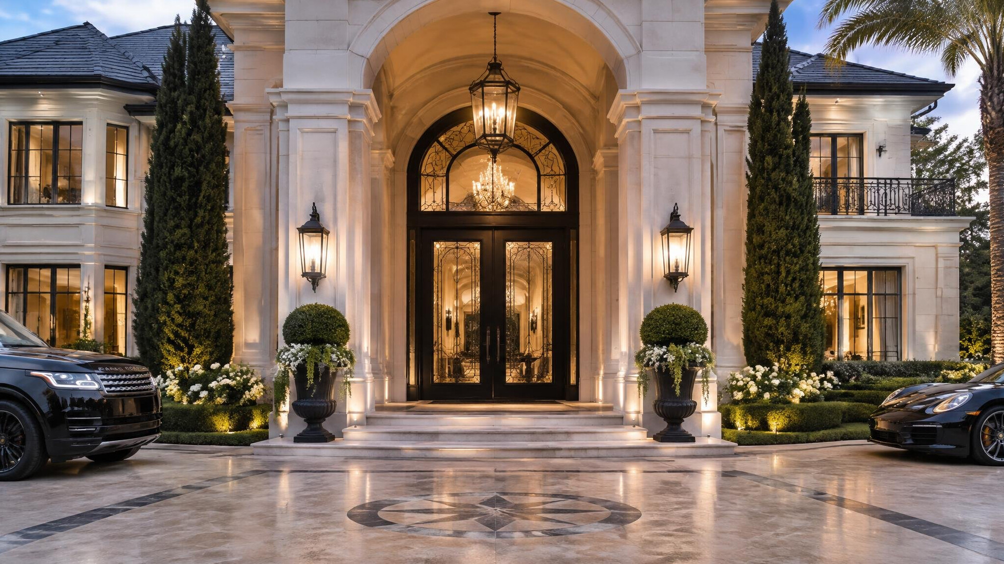 luxury mansion entrance